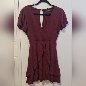 Red/Maroon Flowy Party Dress